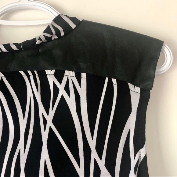 BLACK & WHITE SLEEVELESS BLOUSE -8 - Picture 10 of 11